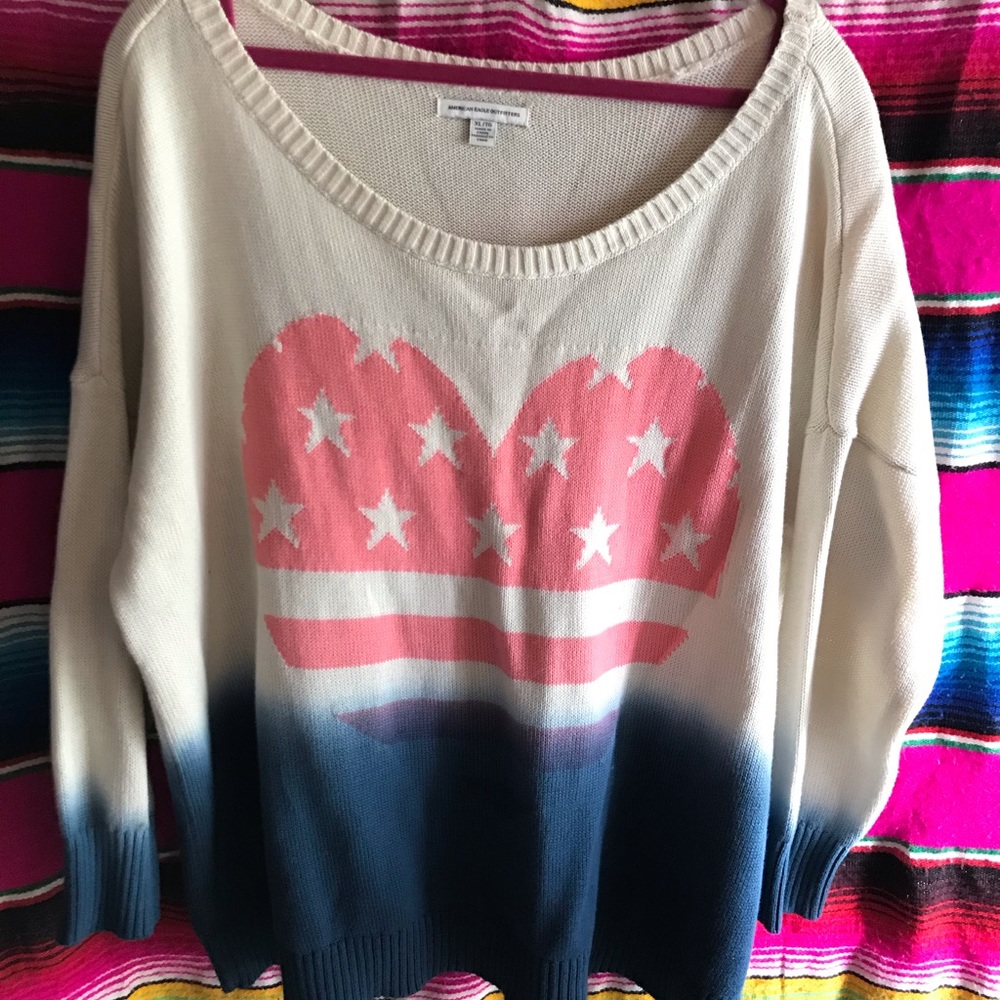 American Eagle Dip dye sweater